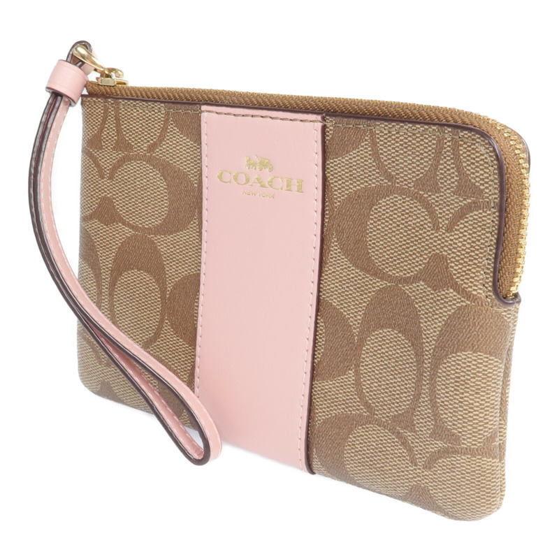 COACH 塗層帆布Pouch金扣錢包-2