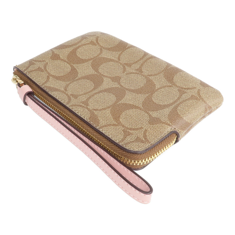 COACH 塗層帆布Pouch金扣錢包-4