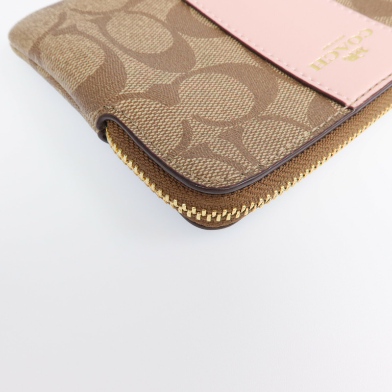 COACH 塗層帆布Pouch金扣錢包-8