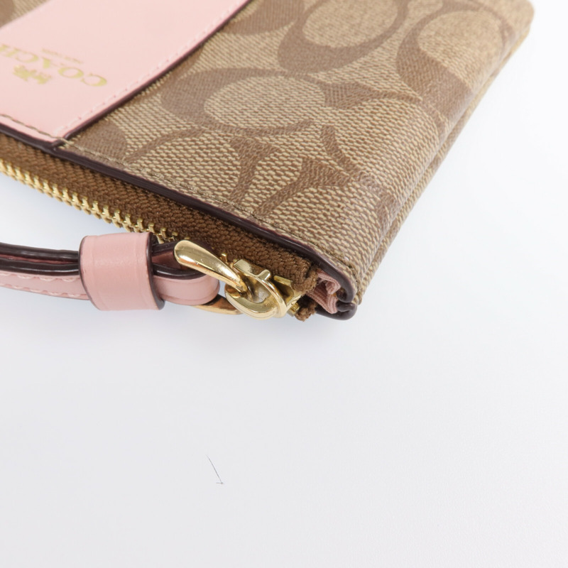 COACH 塗層帆布Pouch金扣錢包-9