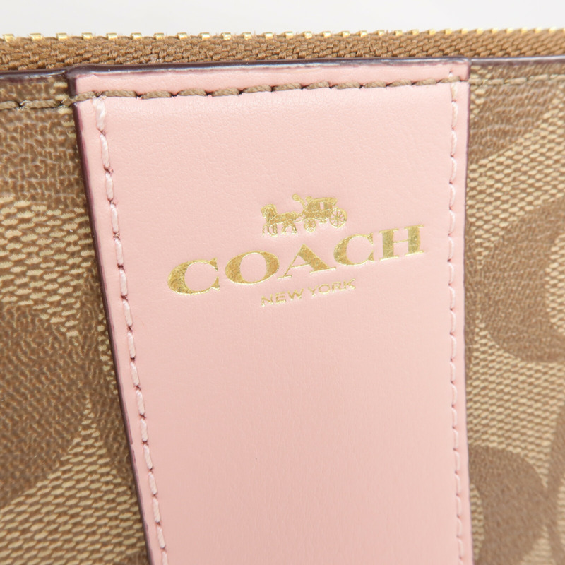 COACH 塗層帆布Pouch金扣錢包-10