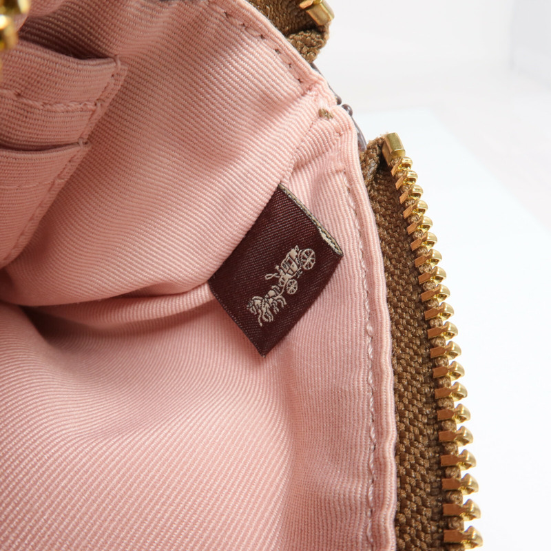 COACH 塗層帆布Pouch金扣錢包-12