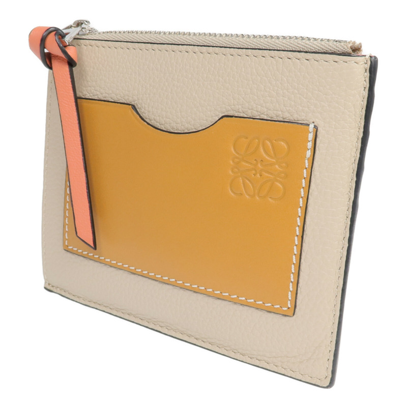 LOEWE 牛皮皮革Card Case銀扣卡片套-2