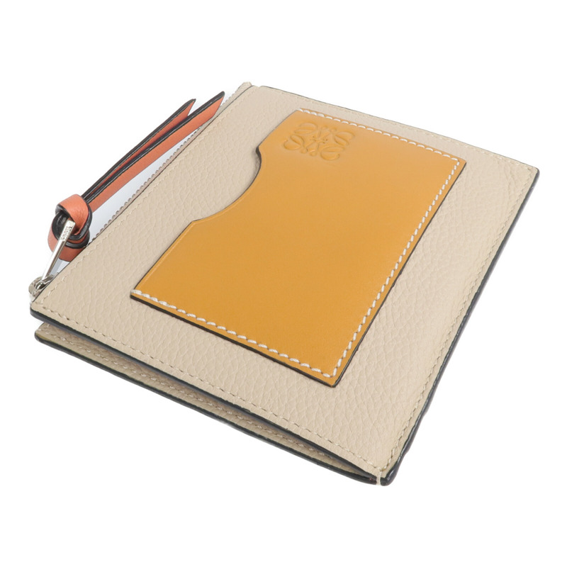 LOEWE 牛皮皮革Card Case銀扣卡片套-3