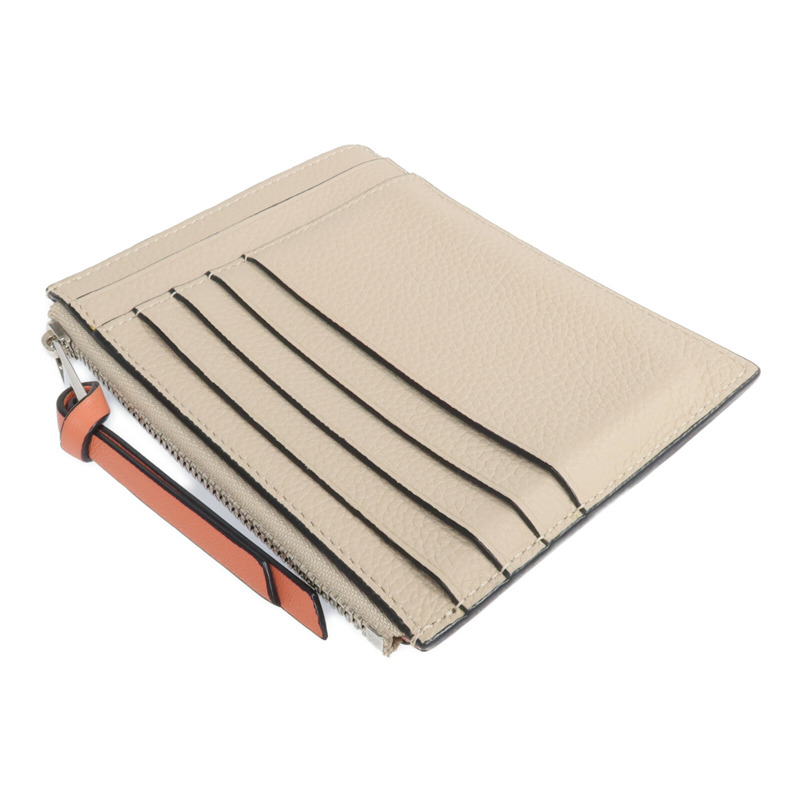 LOEWE 牛皮皮革Card Case銀扣卡片套-4