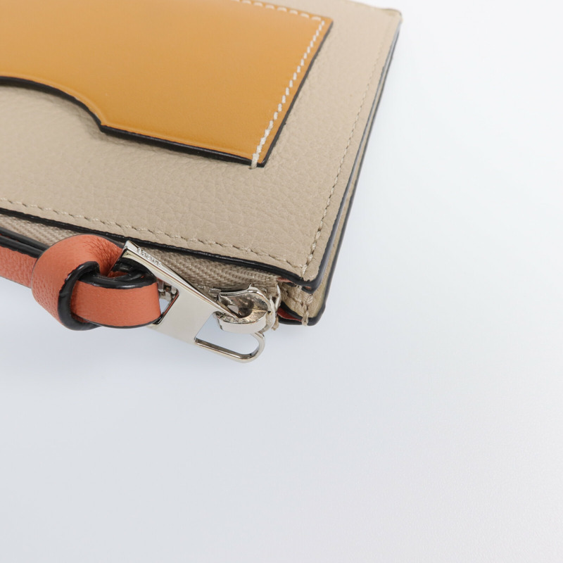 LOEWE 牛皮皮革Card Case銀扣卡片套-9