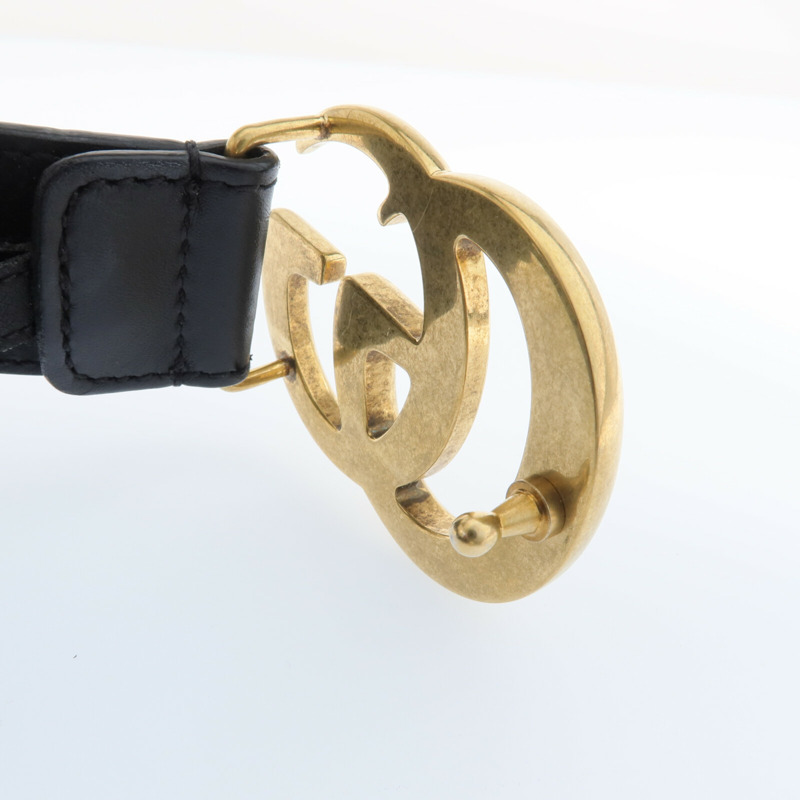GUCCI 牛皮皮革GG Marmont Belt金扣皮帶-8