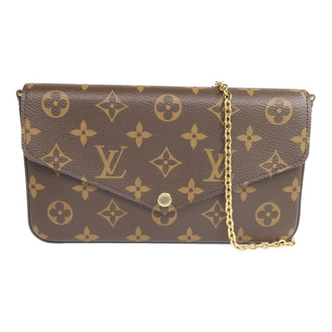 LOUIS VUITTON Monogram Felicie Pochette金扣鏈帶肩背袋