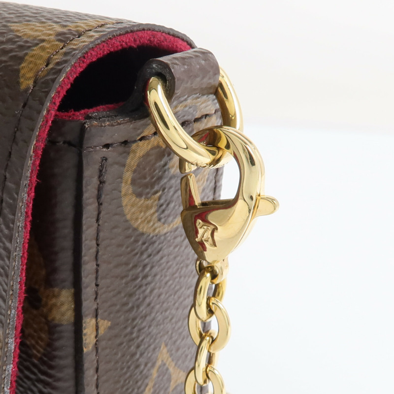 LOUIS VUITTON Monogram Felicie Pochette金扣鏈帶肩背袋-5