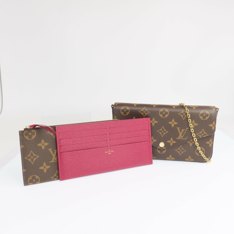 LOUIS VUITTON Monogram Felicie Pochette金扣鏈帶肩背袋-9