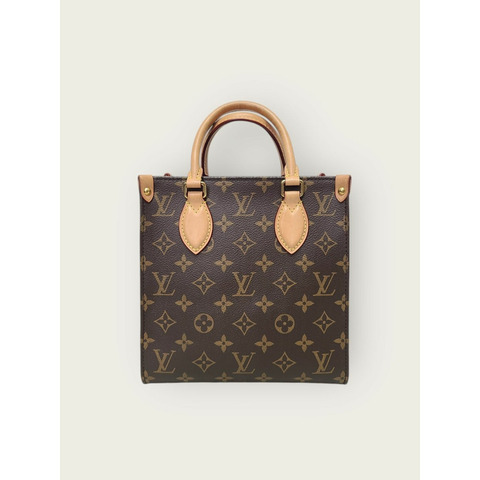 【包稅】LOUIS VUITTON Monogram Sac Plat BB 手提斜背包 棕色