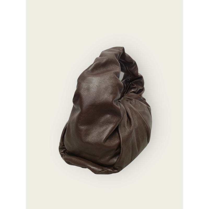 【包稅】BOTTEGA VENETA 樹皮棕色皮革褶皺單肩包-2