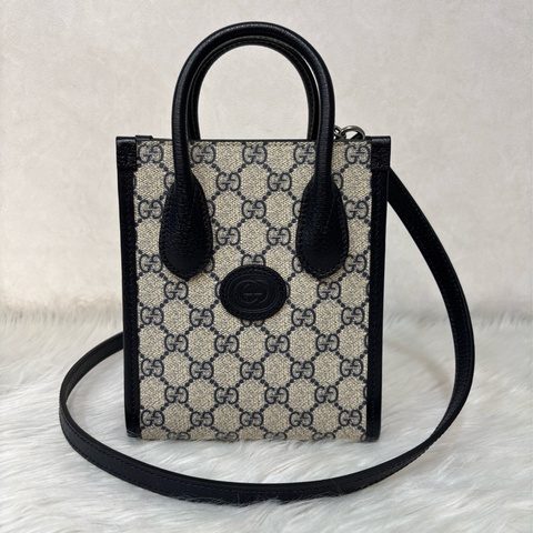 GUCCI 671623 Mini tote bag GG 字紋 老花 手提包 斜背包 琴譜包