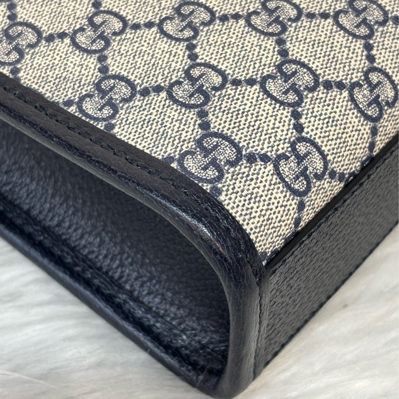 GUCCI 671623 Mini tote bag GG 字紋 老花 手提包 斜背包 琴譜包-8