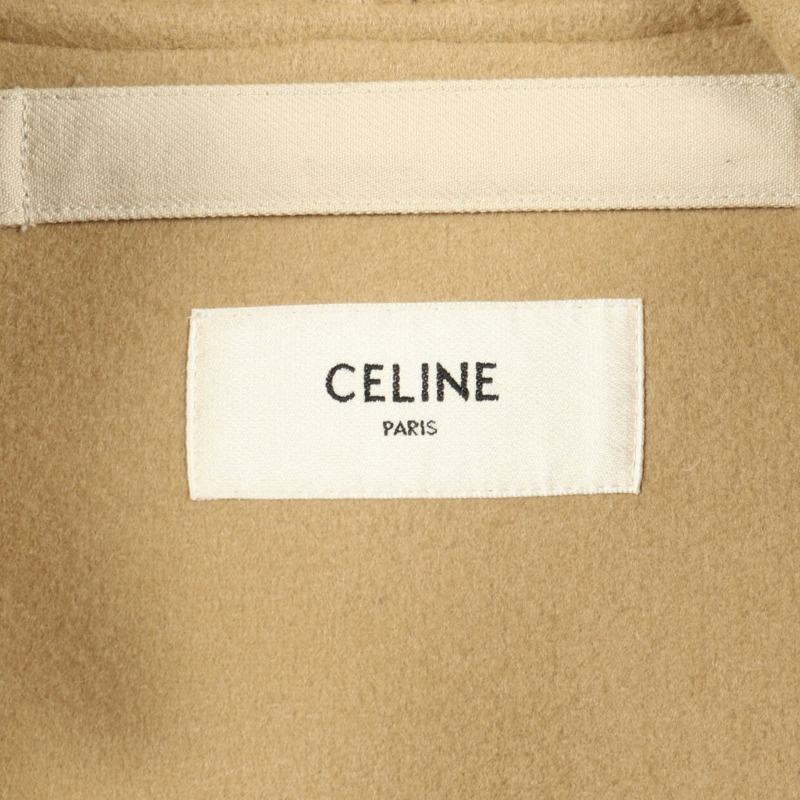 CELINE 羊毛米色帶帽大衣 #36 二手女款-2