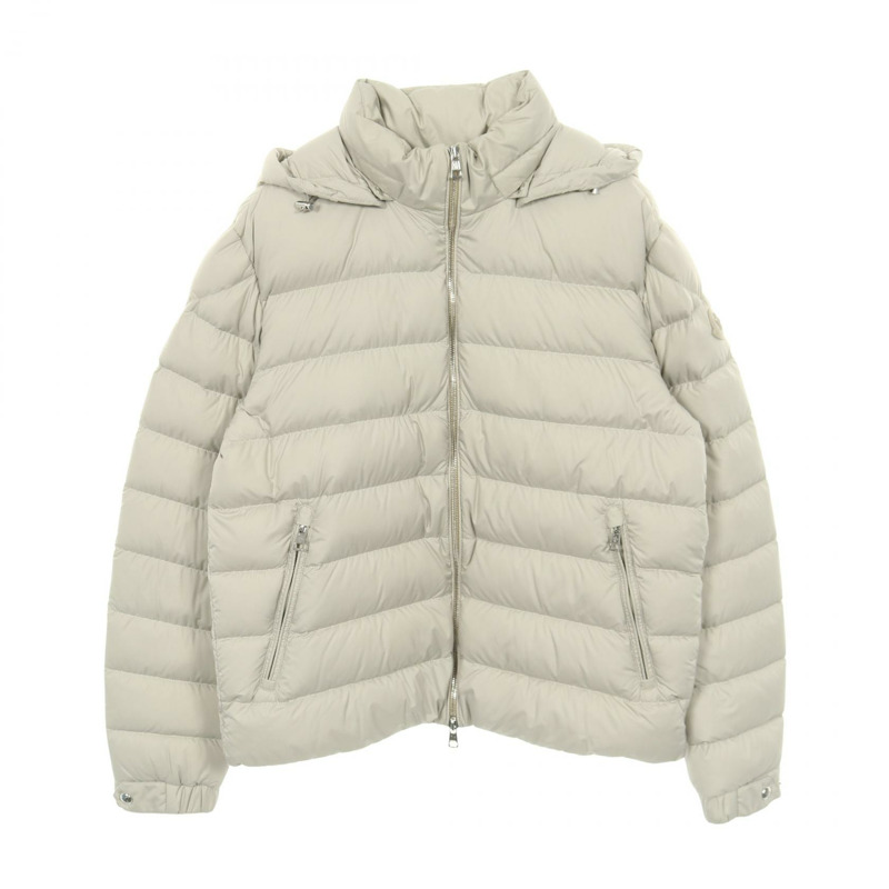 MONCLER ARNEB 帶帽羽絨服，米色，2號，二手女款-0