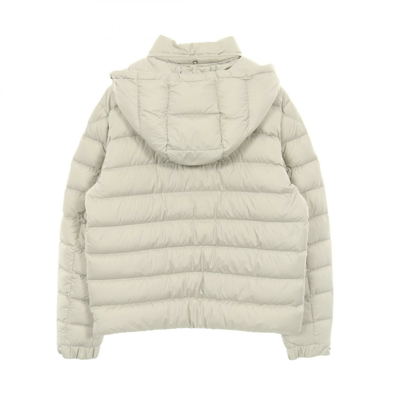 MONCLER ARNEB 帶帽羽絨服，米色，2號，二手女款-1