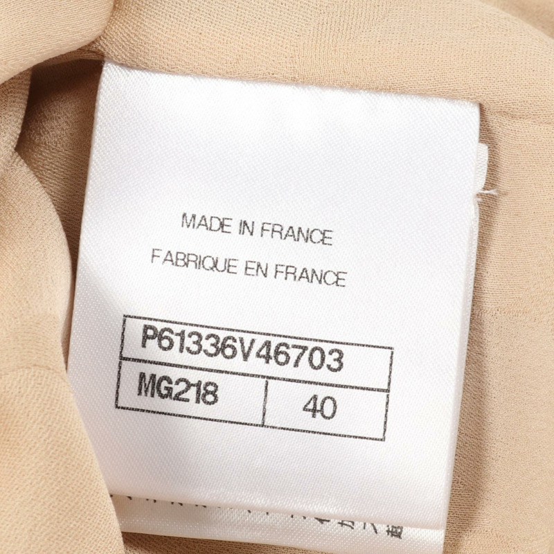 香奈兒 COCO 標誌紐扣連身裙，尼龍材質，米色，40號，二手女裝-4