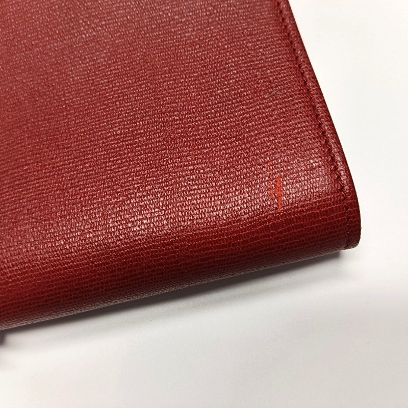 YSL CHYC Y LIGNE紅色牛皮手拿包金色五金-7