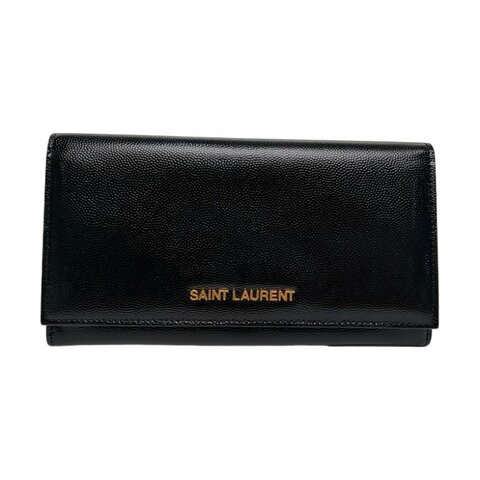 YSL黑色牛皮錢包金色五金