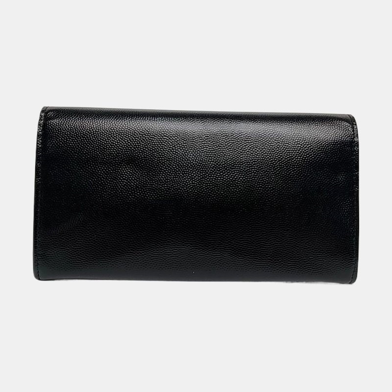 YSL黑色牛皮錢包金色五金-4