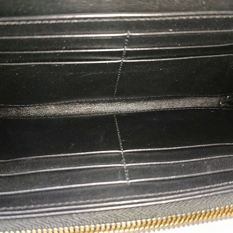 YSL黑色牛皮錢包金色五金-10