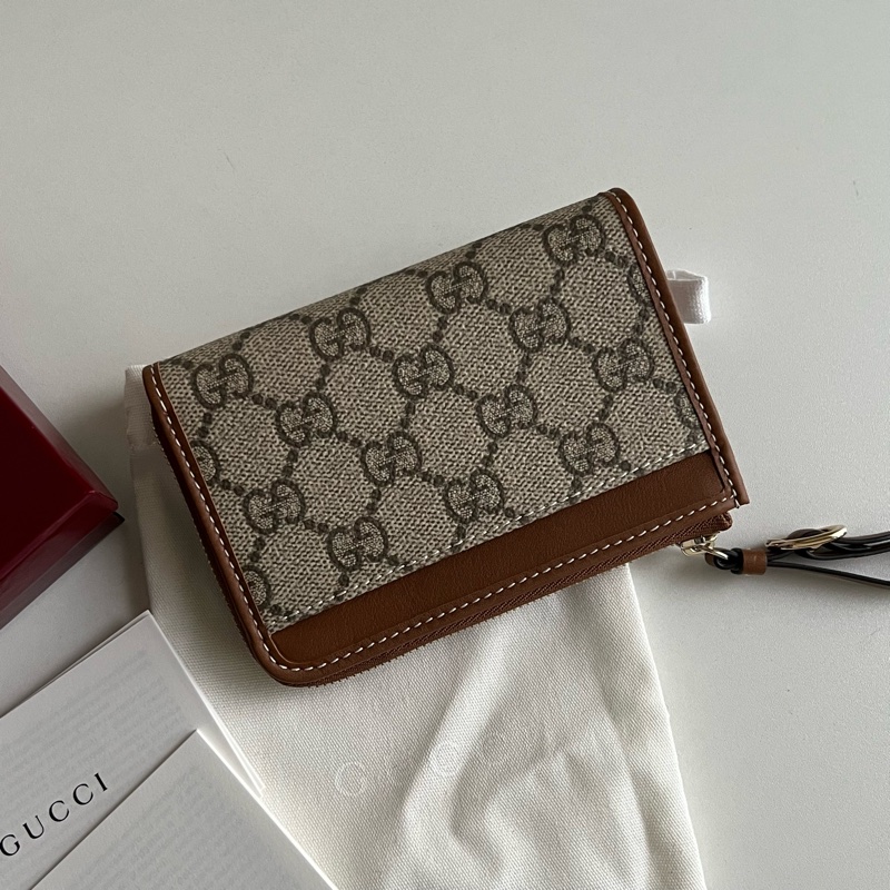 GUCCI GG 老花拉鍊卡夾零錢包-0