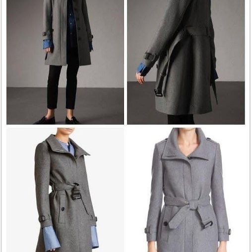 BURBERRY英國灰色羊毛大衣UK10-0