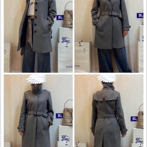 BURBERRY英國灰色羊毛大衣UK10-1