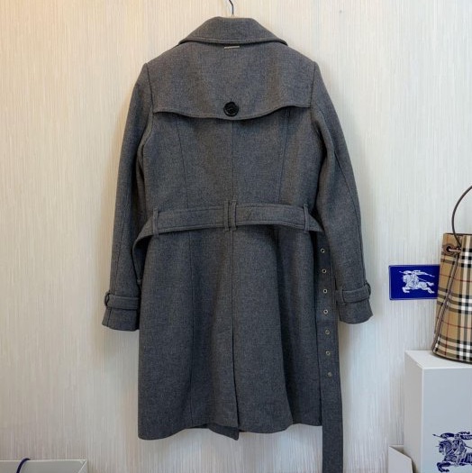 BURBERRY英國灰色羊毛大衣UK10-3