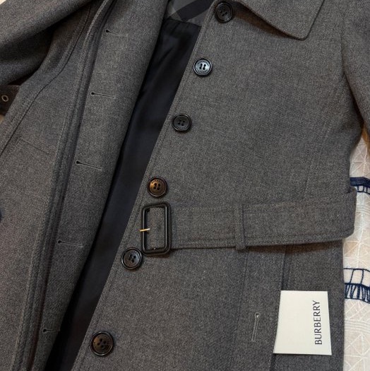 BURBERRY英國灰色羊毛大衣UK10-7