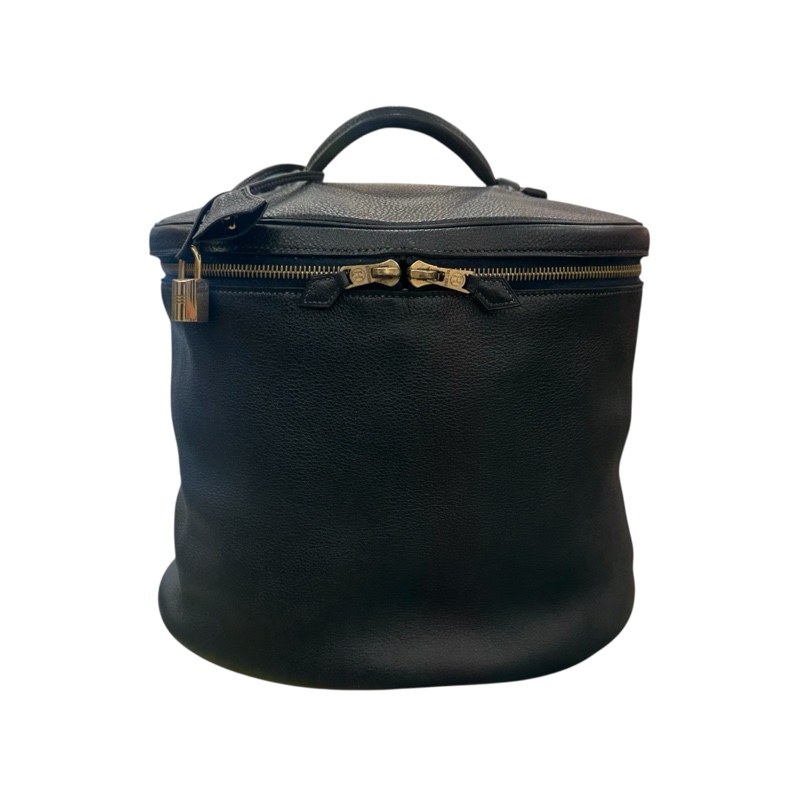 Hermès 中古黑色手提化妝包-1