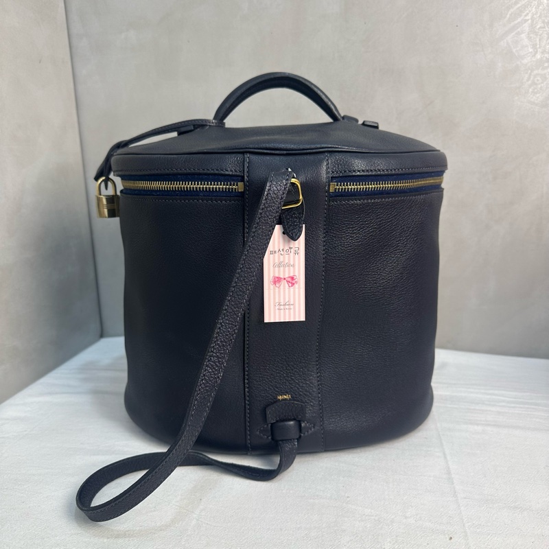 Hermès 中古黑色手提化妝包-5