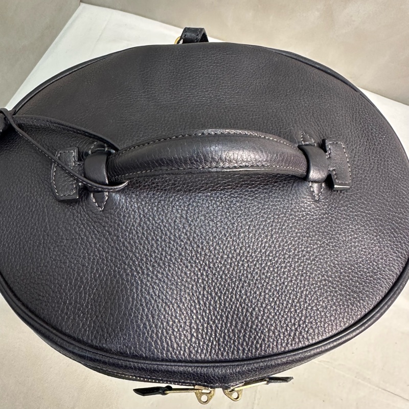 Hermès 中古黑色手提化妝包-8
