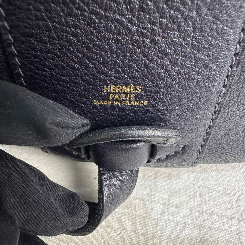 Hermès 中古黑色手提化妝包-10
