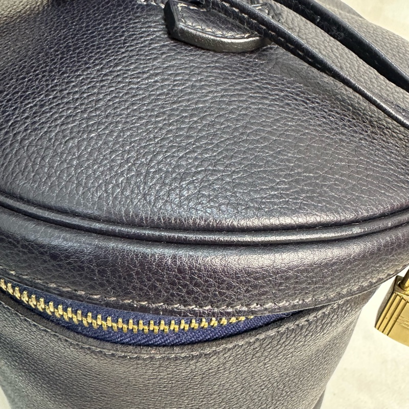 Hermès 中古黑色手提化妝包-18