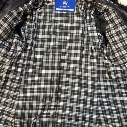 BURBERRY BLUE LABEL黑色連帽皮衣38-11