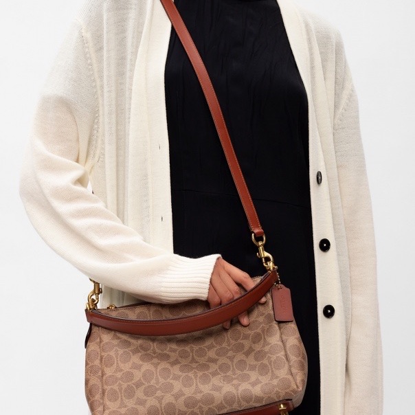 Coach 女士 SHAY 印花手提包均碼碼長：35.5CM，寬：14.4CM，高：24CM-5