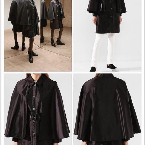 BURBERRY英國黑色輕盈斗篷風衣UK8-0