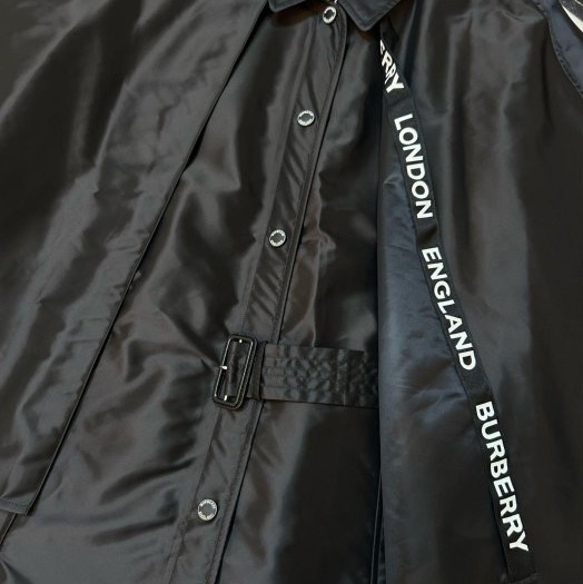 BURBERRY英國黑色輕盈斗篷風衣UK8-4