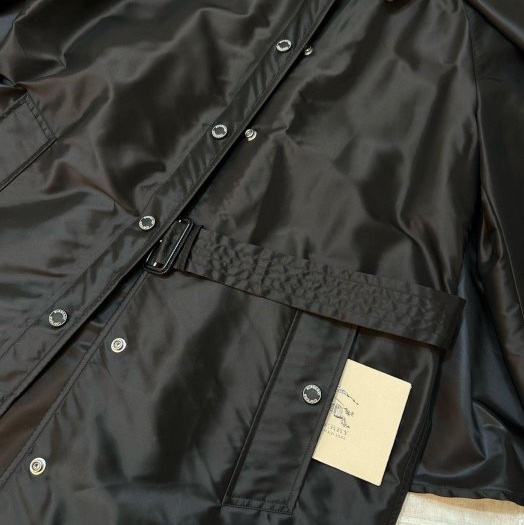 BURBERRY英國黑色輕盈斗篷風衣UK8-7