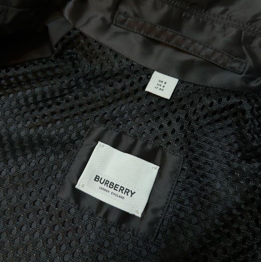 BURBERRY英國黑色輕盈斗篷風衣UK8-12