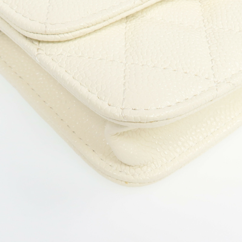 CHANEL 牛皮皮革Chain Shoulder金扣鏈帶肩背袋-5