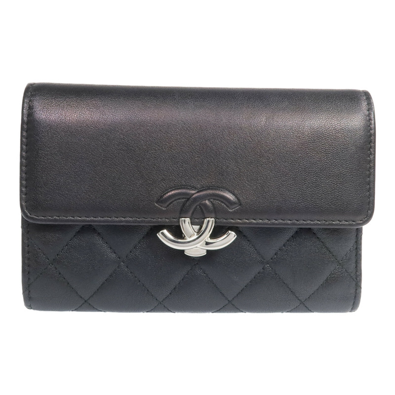 CHANEL 牛皮皮革Wallet銀扣長錢包-0