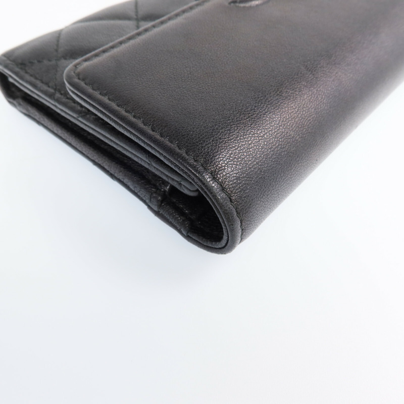 CHANEL 牛皮皮革Wallet銀扣長錢包-8