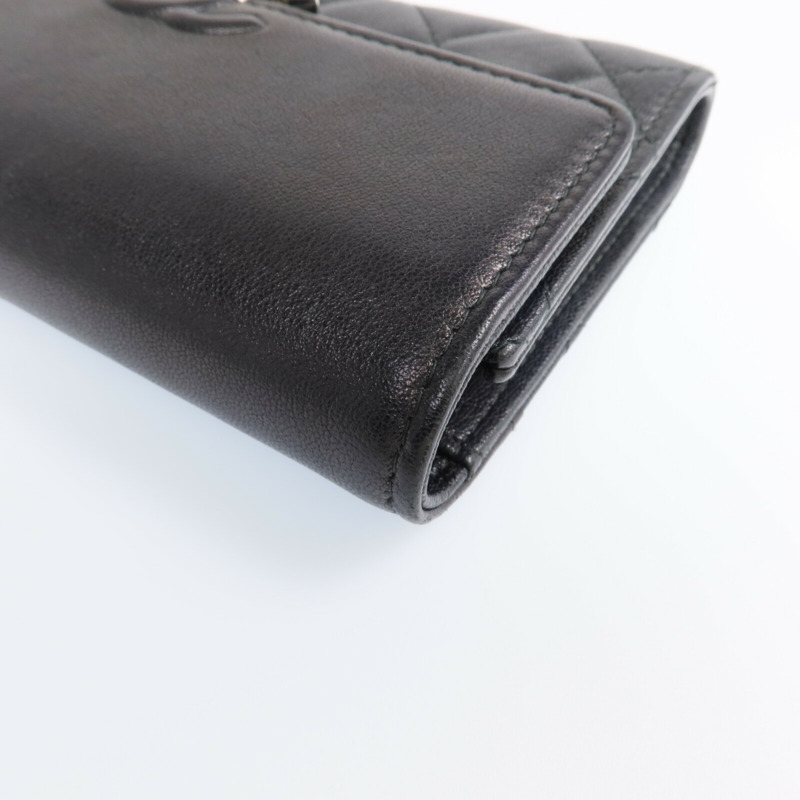 CHANEL 牛皮皮革Wallet銀扣長錢包-9