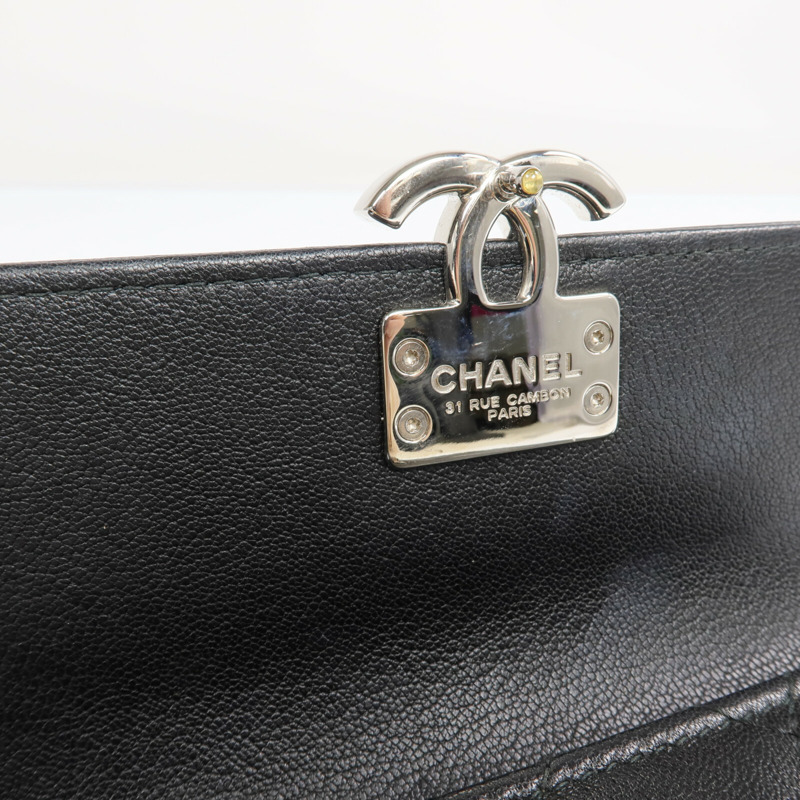 CHANEL 牛皮皮革Wallet銀扣長錢包-11