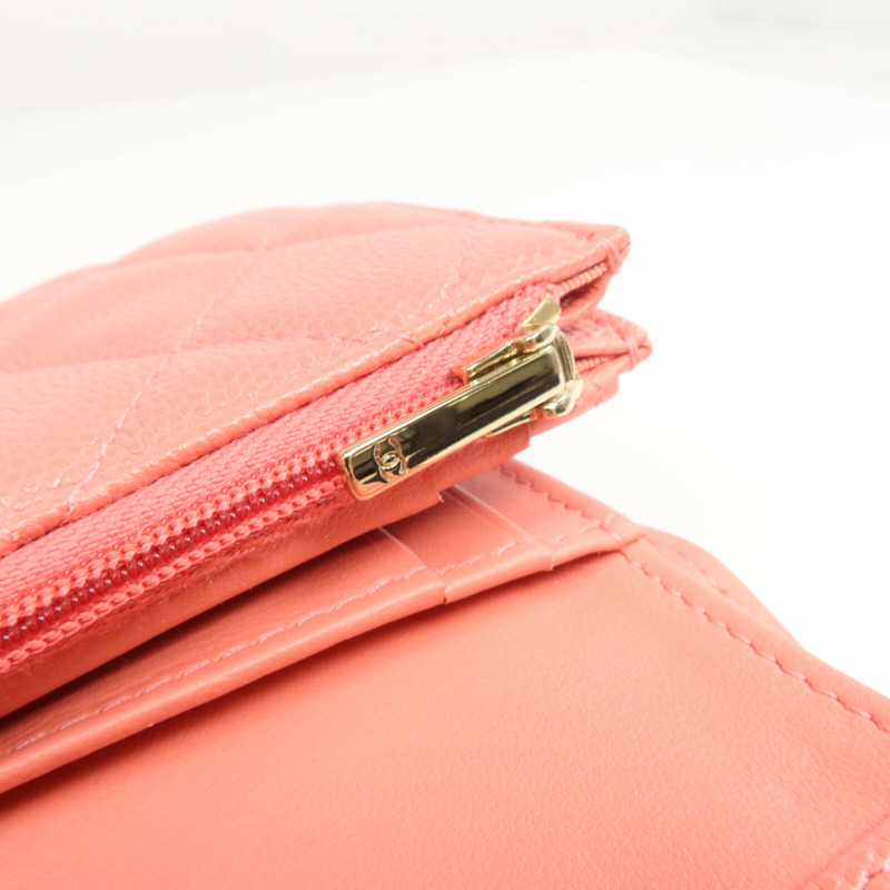 CHANEL 牛皮皮革Wallet金扣錢包-14