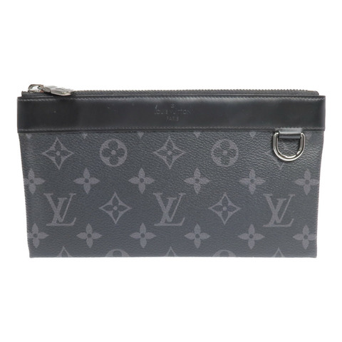 LOUIS VUITTON Monogram Eclipse Pochette Discovery PM銀扣手拿包