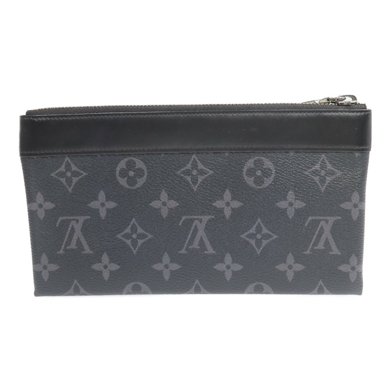 LOUIS VUITTON Monogram Eclipse Pochette Discovery PM銀扣手拿包-1